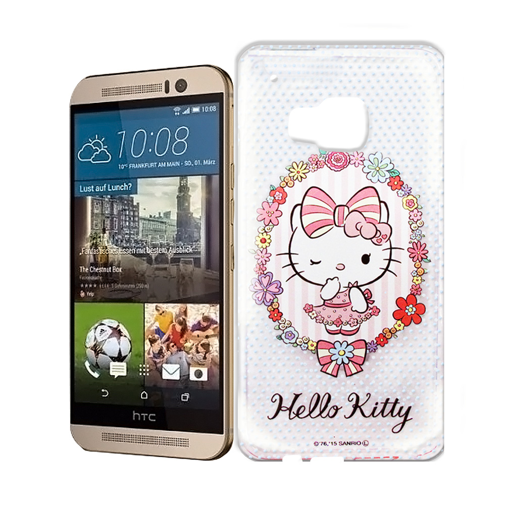 Hello Kitty HTC ONE M9透明軟式手機殼 花邊款