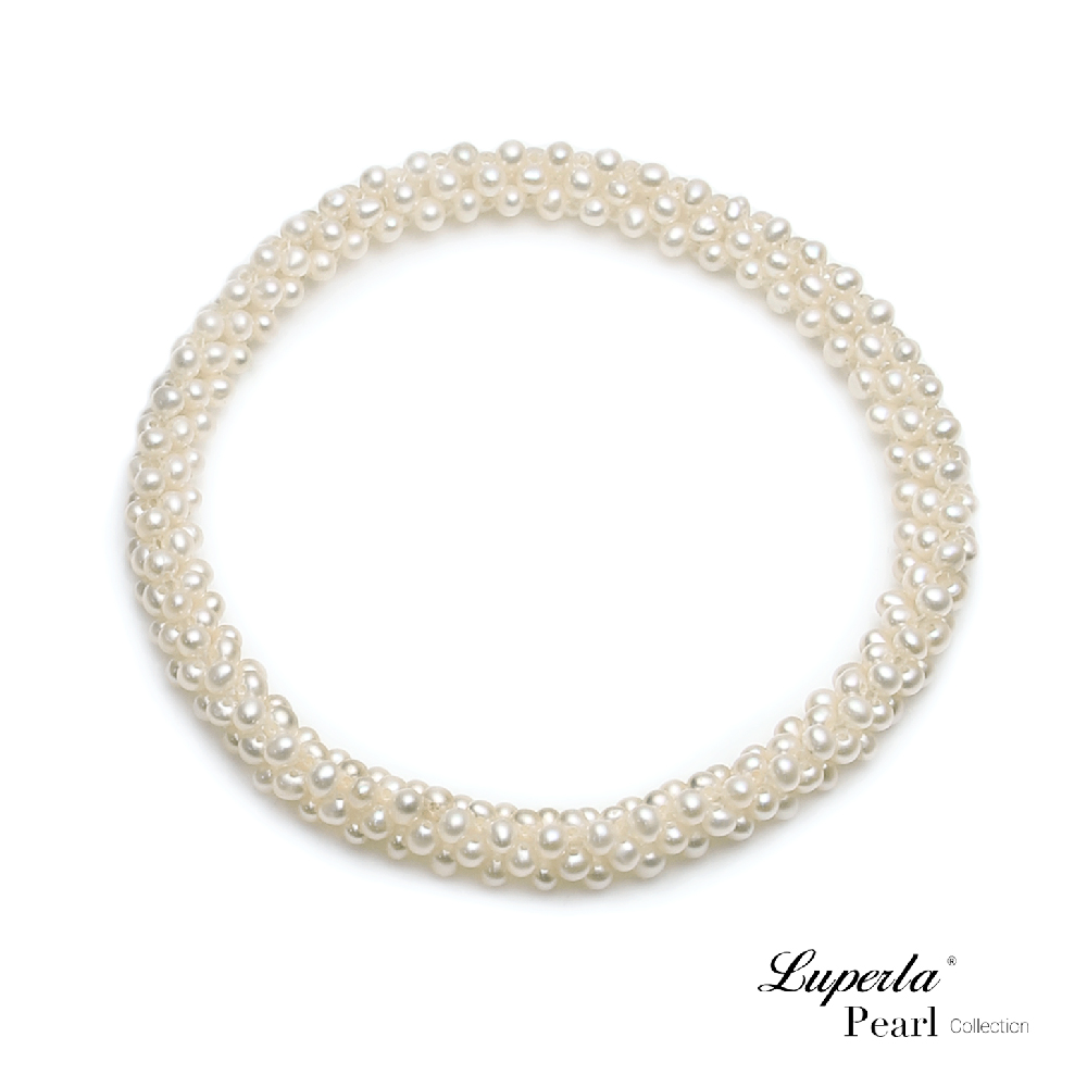 大東山珠寶 天然珍珠手環 浪漫純白歐美古典編織珠寶