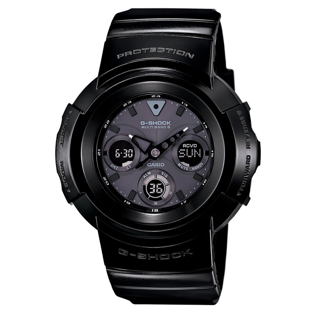 G-SHOCK 全機能新模組六局電波雙顯錶-黑時針/47.6mm