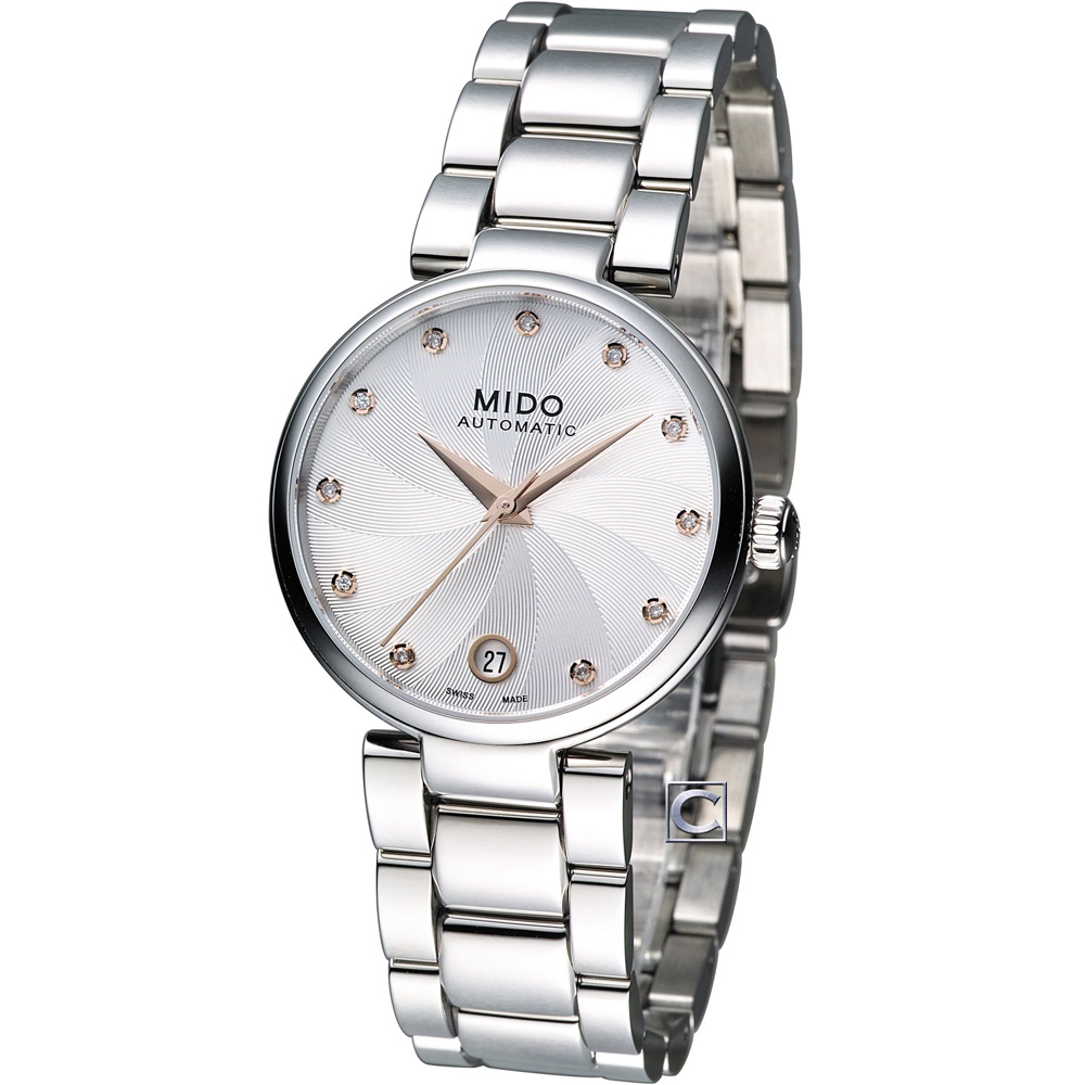 【MIDO 美度】官方授權經銷商M2 Baroncelli 邂逅香榭機械腕錶-銀/33mm