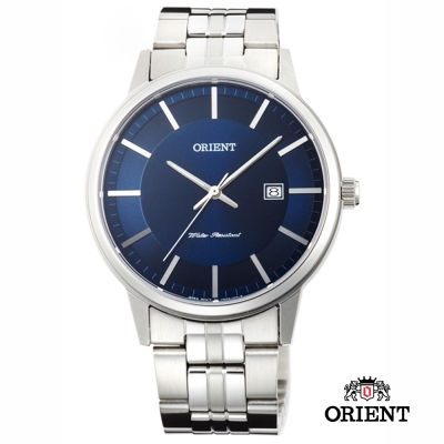 ORIENT 東方錶 SLIM系列  優雅數字藍寶石鏡面石英對錶-藍色/40mm