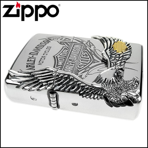 【ZIPPO】日系~Harley-Davidson-哈雷鷹-燻銀鍍色金屬加工打火機