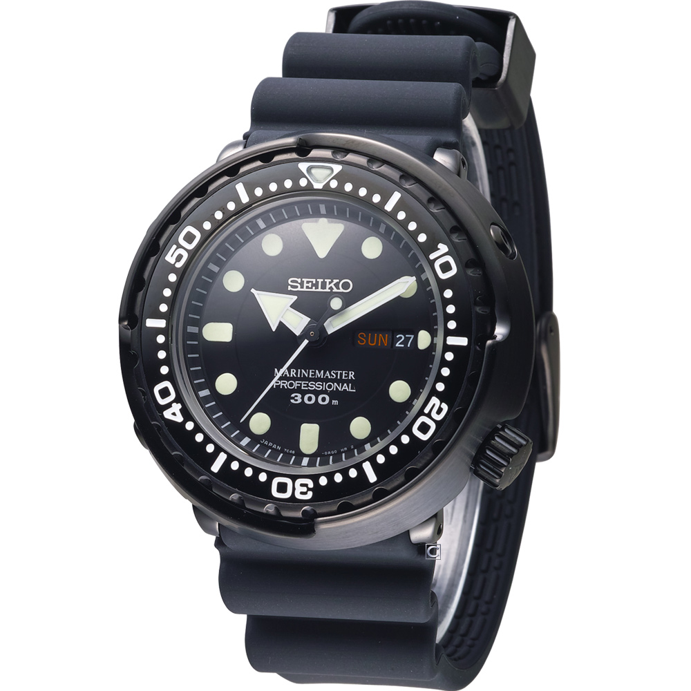 SEIKO PROSPEX  鮪魚罐頭專業運動潛水錶(SBBN035J)黑/48mm