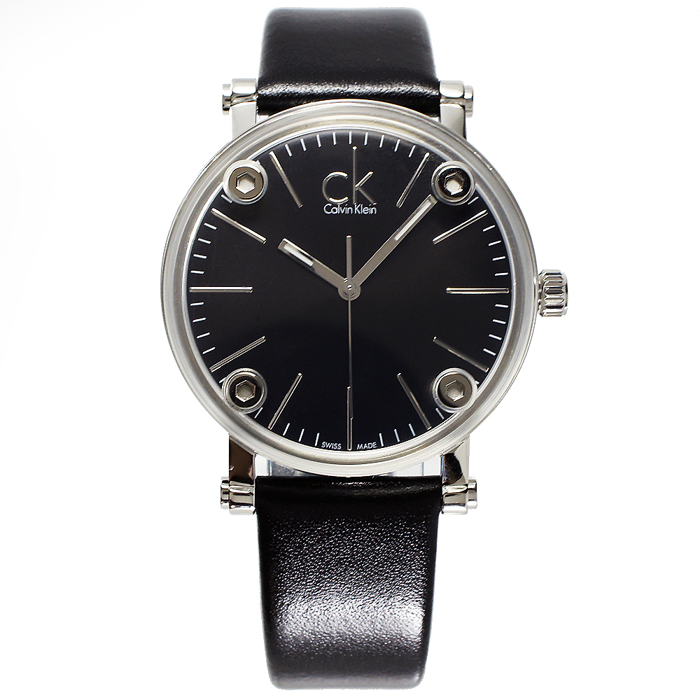 CK  Cogent  造型美學風手錶(K3B231C1) - 黑/36mm