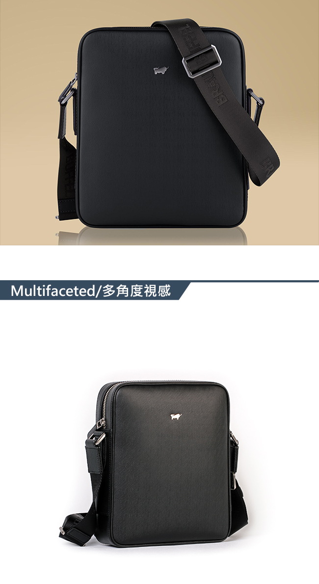 BRAUN BUFFEL - HOMME-M紳士系列極光紋斜背包 - 黯黑