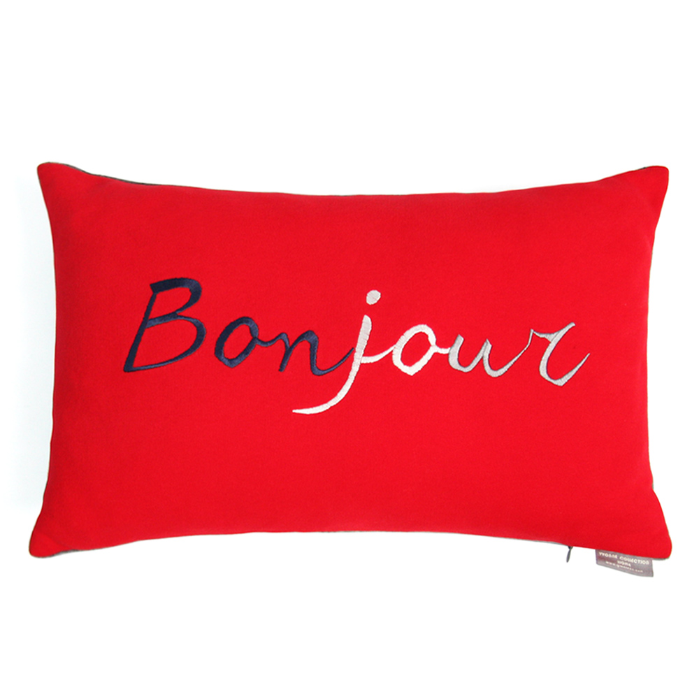 Yvonne Collection巴黎30x45cm方形抱枕-紅