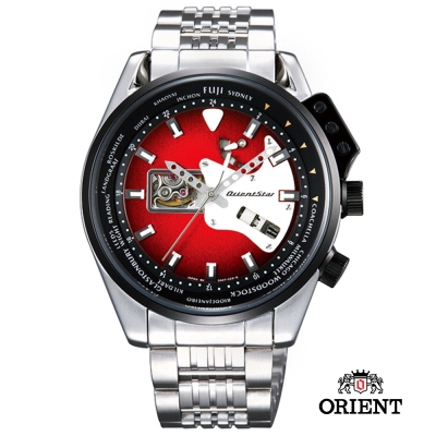 ORIENT STAR 東方之星 RETRO-FUTURE 吉他造型機械-紅/44.5mm