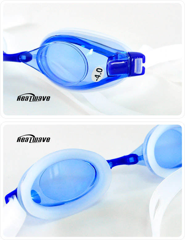 熱浪度數泳鏡-RIVER選手型光學近視泳鏡(藍色350-600度)