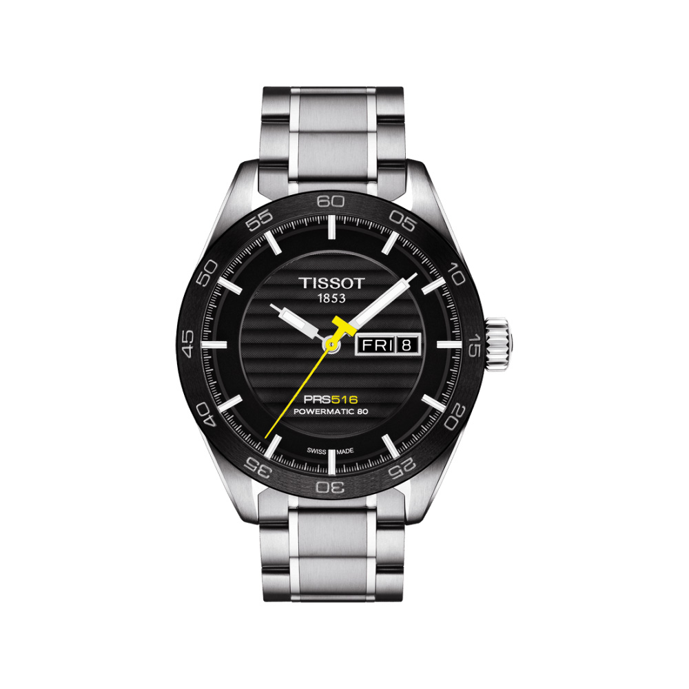 TISSOT 天梭 官方授權 PRS516 系列時尚機械腕錶-黑(T1004301105100)/42mm T1004301105100