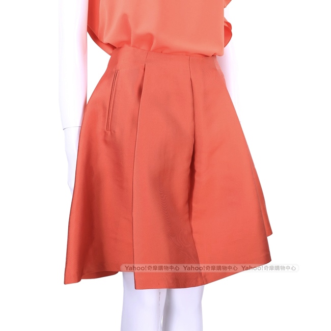 PHILOSOPHY 橘紅色抓摺設計澎澎裙