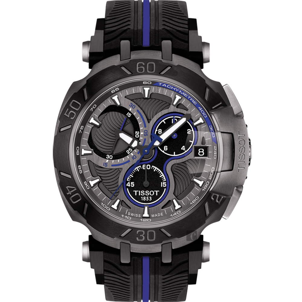 TISSOT 天梭 官方授權 T-RACE MOTOGP 2017限量版賽車錶-黑x藍/45mm T0924173706100