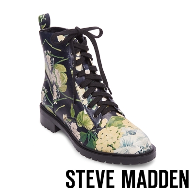 STEVE MADDEN-OFFICER 綁帶短筒靴-花草綠