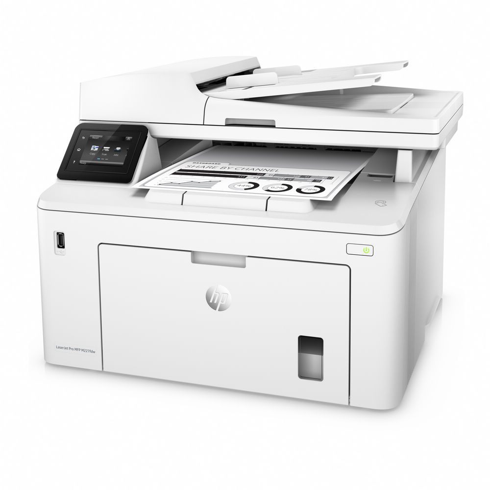 HP LaserJet Pro M227fdw 黑白無線WiFi 傳真四合一自動雙面觸控螢幕雷射印表機