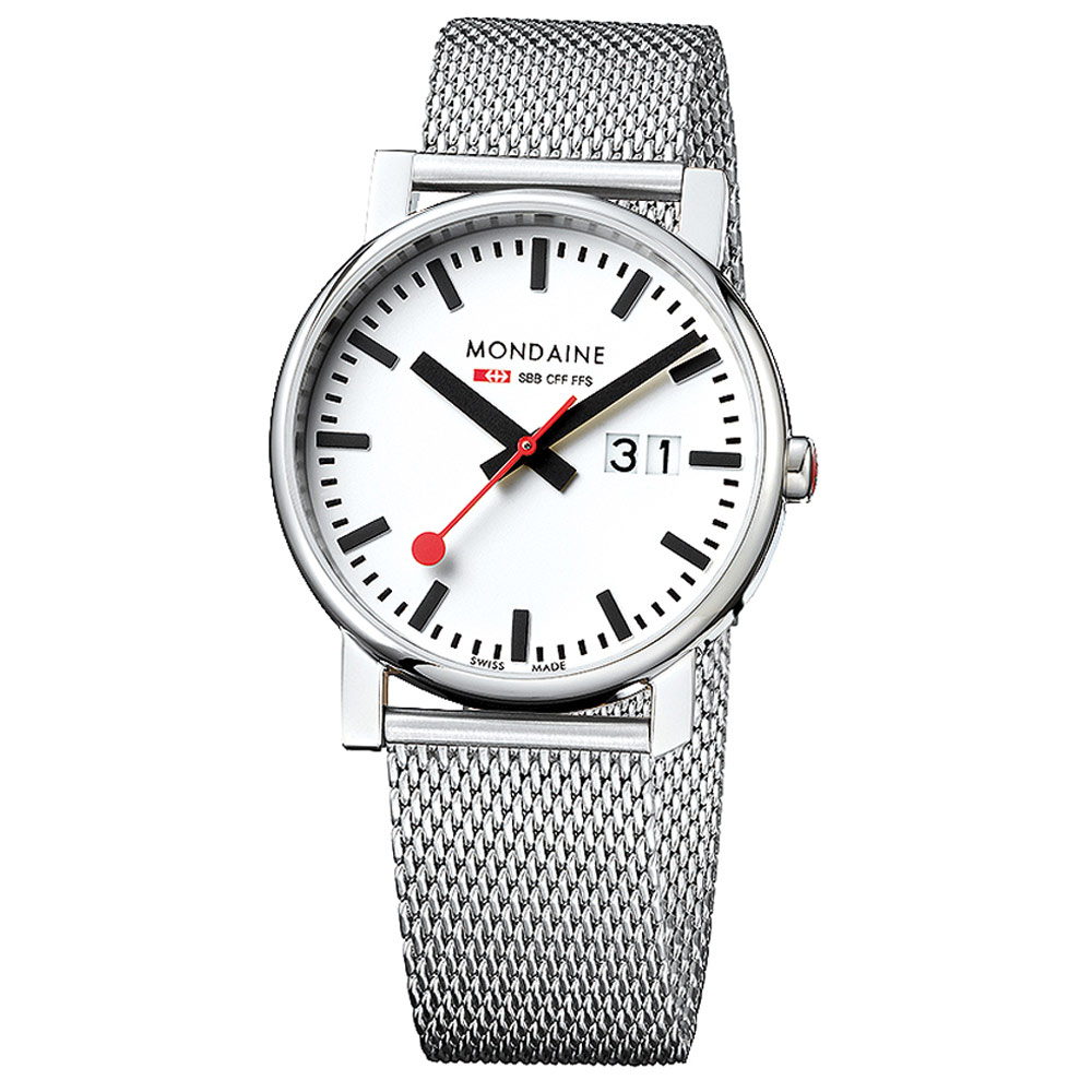 MONDAINE瑞士國鐵 經典大視窗腕錶-白/40mm