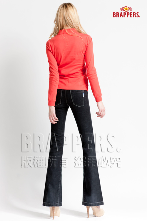 BRAPPERS 女款 新美腳二代系列-女用小喇叭褲-黑