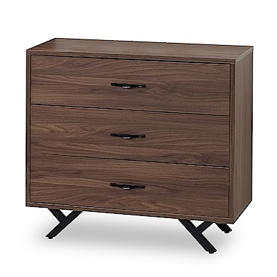 時尚屋 歐尼爾胡桃2.7尺三斗櫃  寬81x深40x高75cm