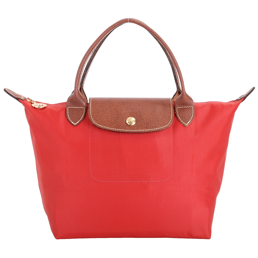 LONGCHAMP Le pliage 短提把MINI摺疊水餃包(橘紅色)