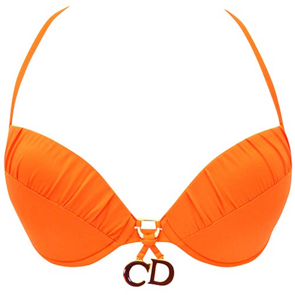 Christian Dior 亮橘色繞頸式比基尼-70D