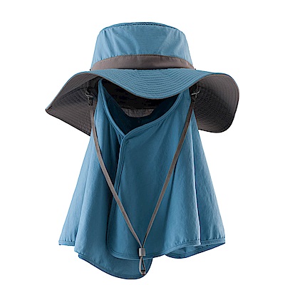 【Wildland 荒野】中性抗UV調節式遮陽帽藍
