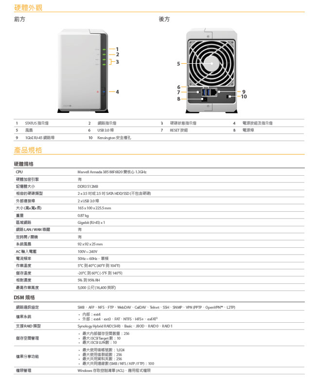 Synology DS218j 網路儲存伺服器