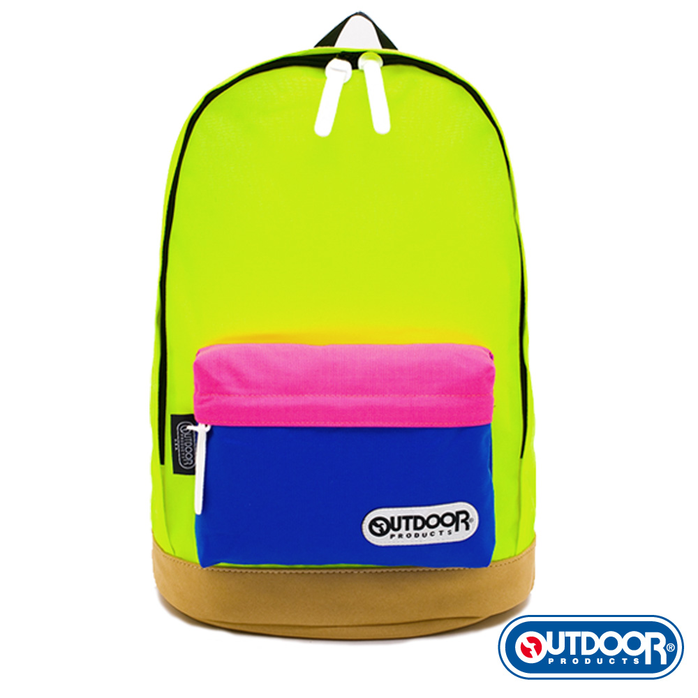 OUTDOOR 創意拼貼系列 三色麂皮底後背包-黃粉藍 OD557BYL