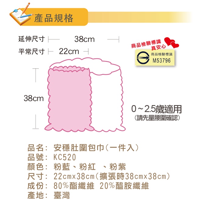 COTEX 可透舒 －呵護寶貝兩件組安穩肚圍包巾1入 微笑貝爾熊浴巾1入