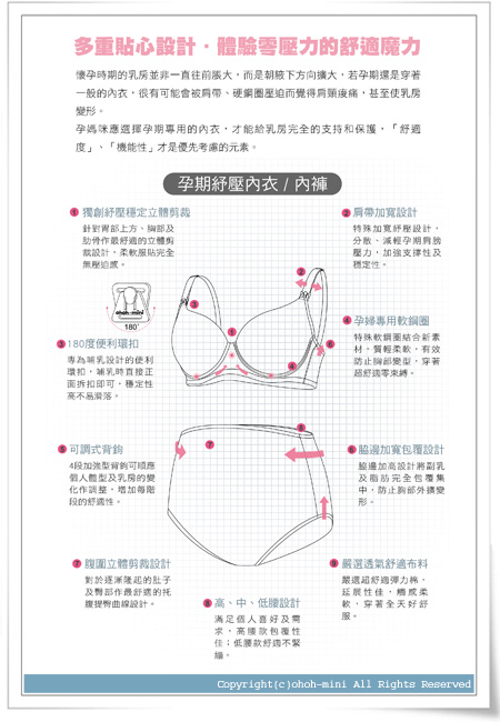 【ohoh-mini 孕婦裝】絕世好咖‧咖啡紗哺乳內衣/孕婦內衣(粉)