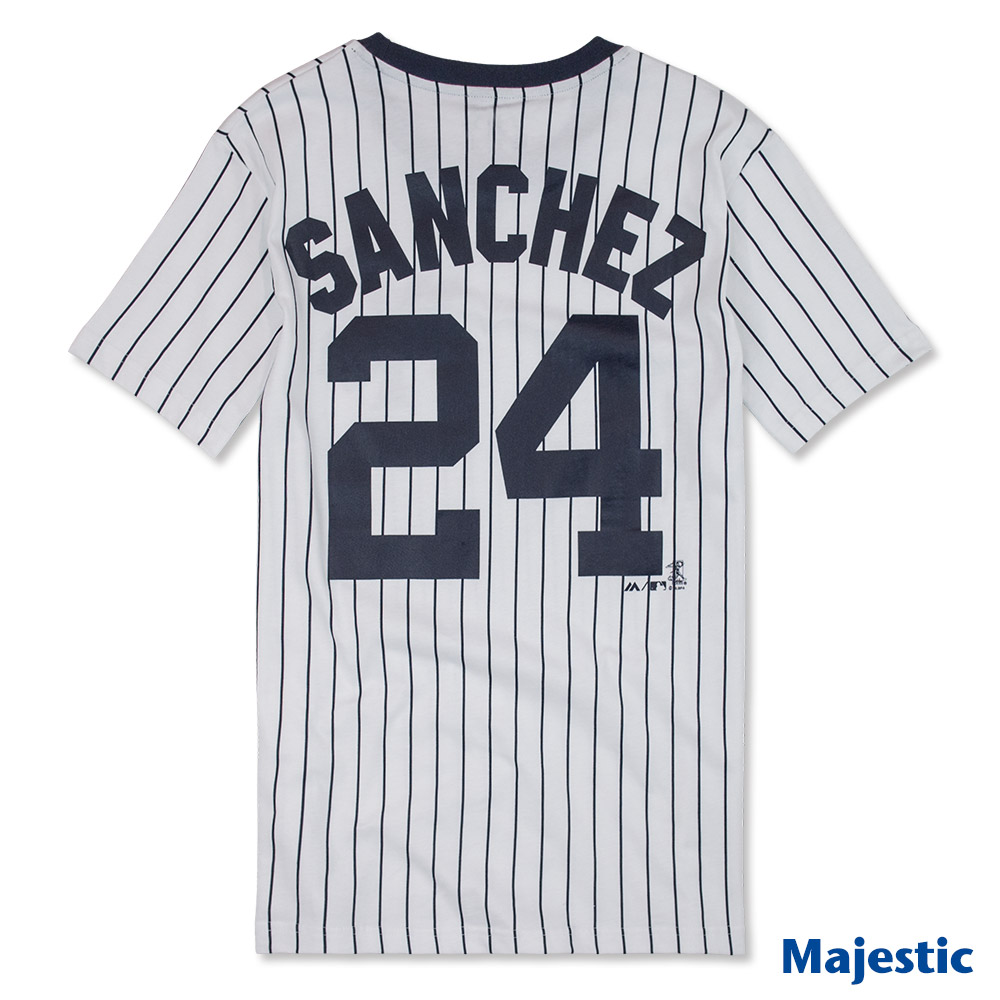 Majestic-紐約洋基隊Gary Sanchez背號24號短T-白 (男)