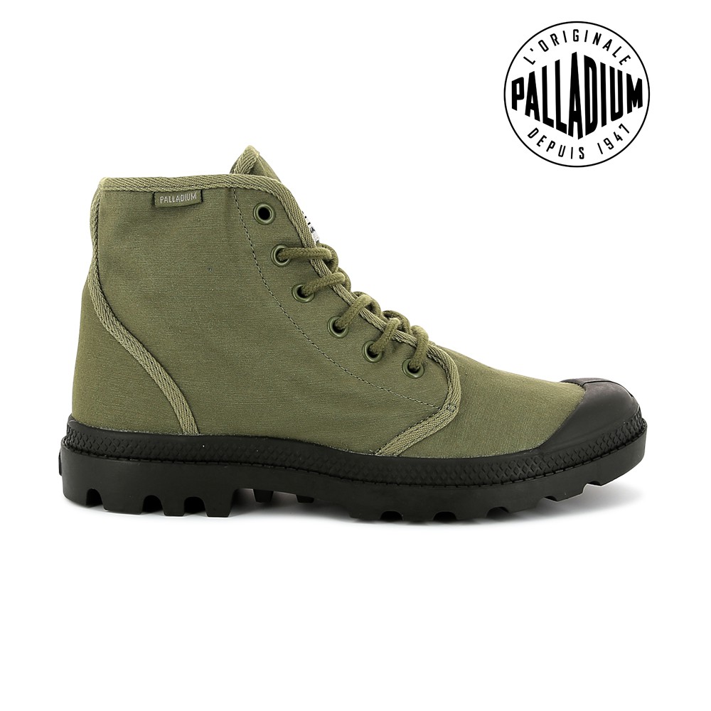 Palladium Pampa Hi Originale TC-男-橄欖綠