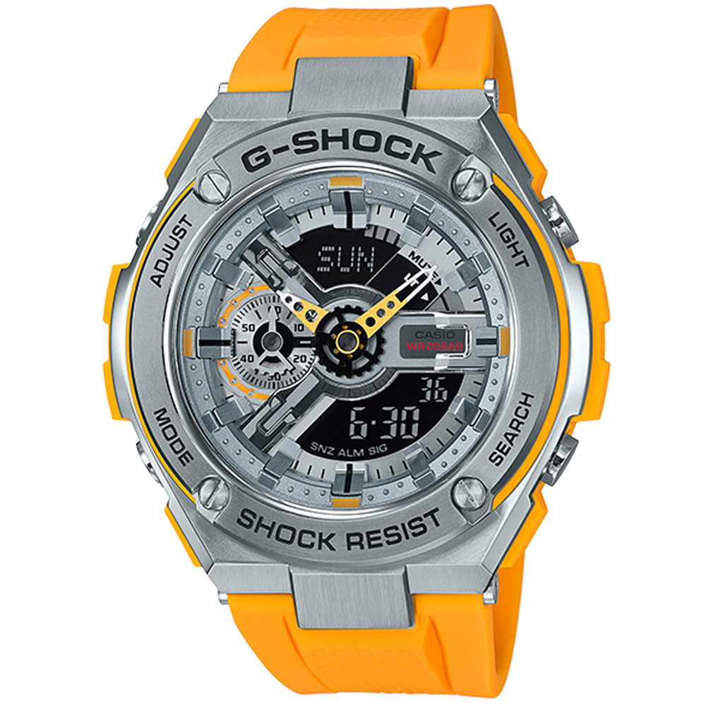 G-SHOCK 蒙德里安爵士樂系列運動腕錶(GST-410-9A)黃