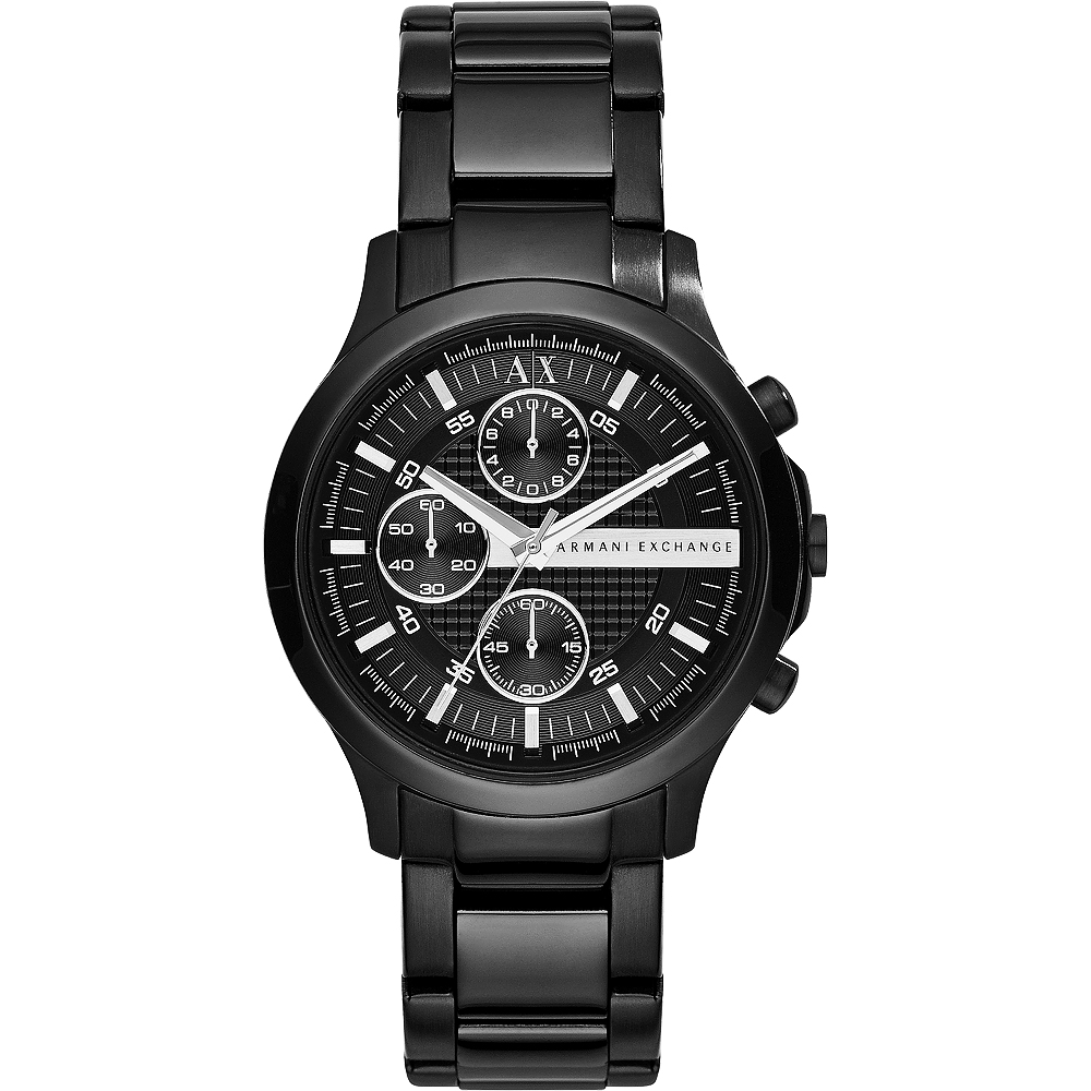 A│X Armani Exchange 都會時尚三眼計時腕錶-IP黑/40mm