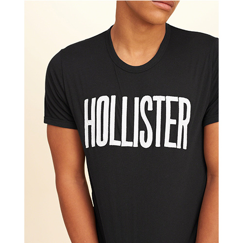Hollister HCO 海鷗 經典文字設計短袖T恤-黑色