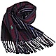 RALPH LAUREN POLO 義大利製小馬刺繡雙面配色直紋羊毛圍巾(酒紅/黑色) product thumbnail 1