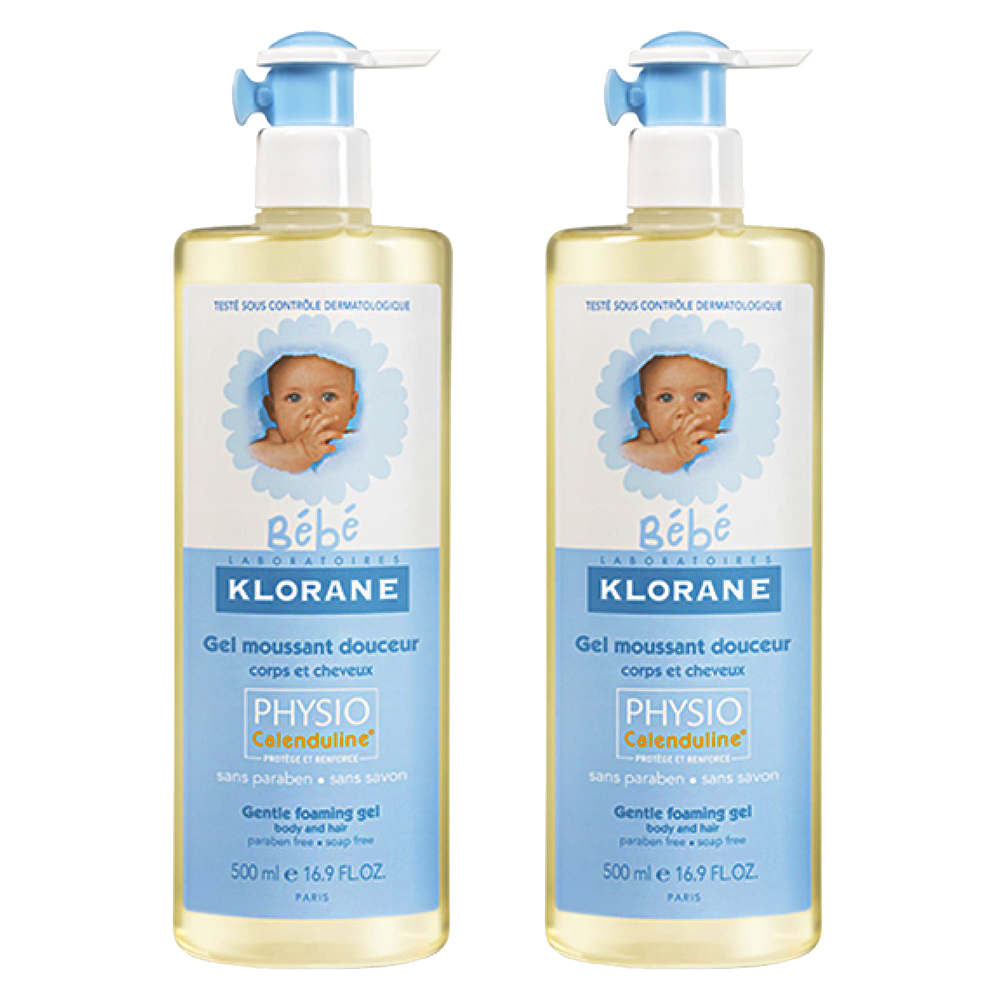 Klorane蔻蘿蘭 寶寶洗髮沐浴精 500ml 壓頭雙瓶組