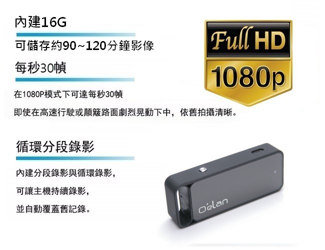 U7 WIFI 1080P手機監控隱藏式攝影機~內建16G