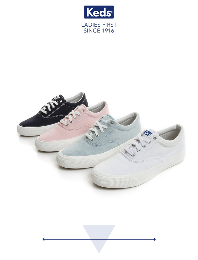 Keds ANCHOR 經典復刻綁帶休閒鞋-粉藍