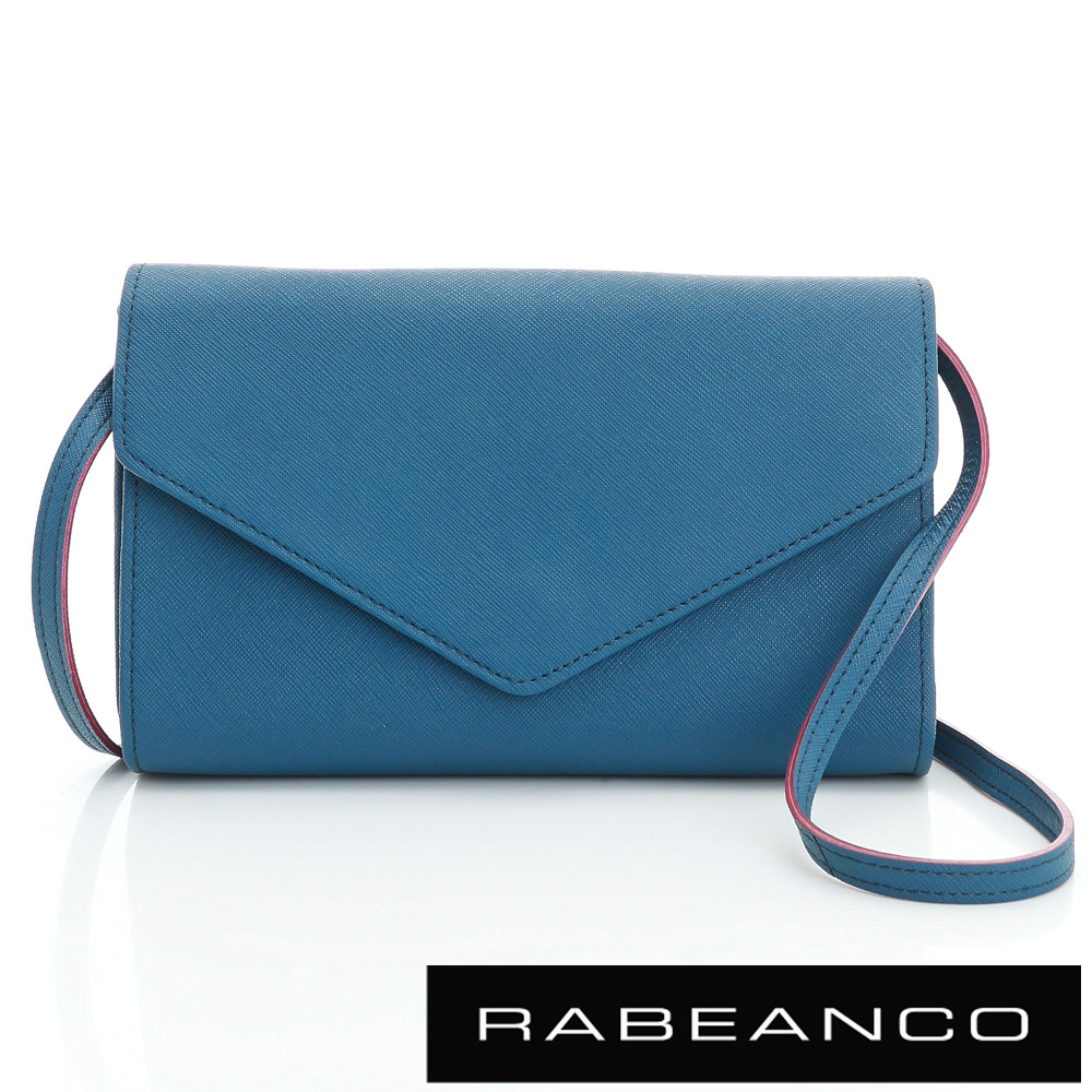 RABEANCO 迷時尚系列牛皮兩用信封包 藍