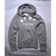 A&F Abercrombie & Fitch 仿舊拼布 內刷毛長袖連帽外套-灰 product thumbnail 1