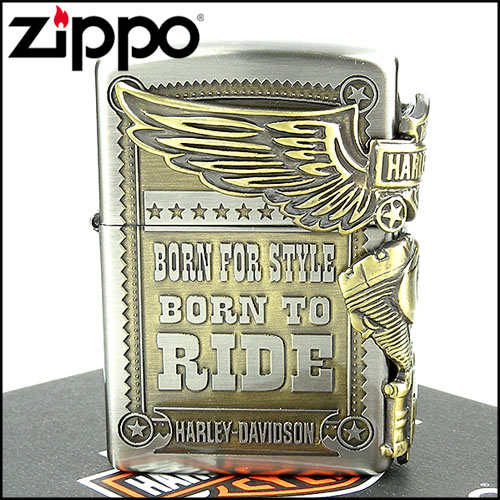 【ZIPPO】日系~Harley-Davidson-哈雷-仿舊鍍黃銅加工打火機