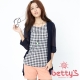 betty’s貝蒂思　格子背心開襟罩衫兩件式上衣(藍色) product thumbnail 1