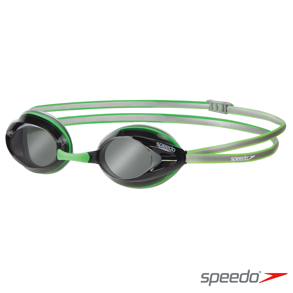 SPEEDO 成人競技泳鏡 OPAL PLUS 綠灰