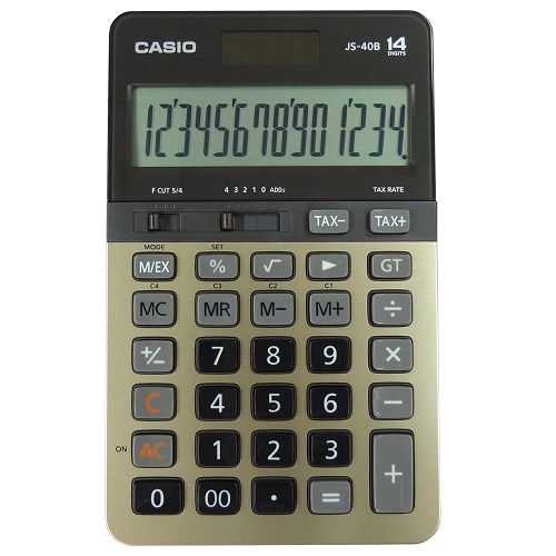 CASIO卡西歐14位元商用桌上型計算機-JS-40B-GD(黑/金)