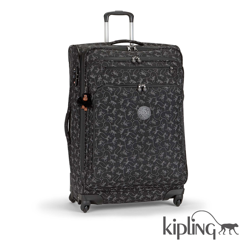 Kipling 時尚輕旅行李箱31吋 經典猴紋編織印花-大