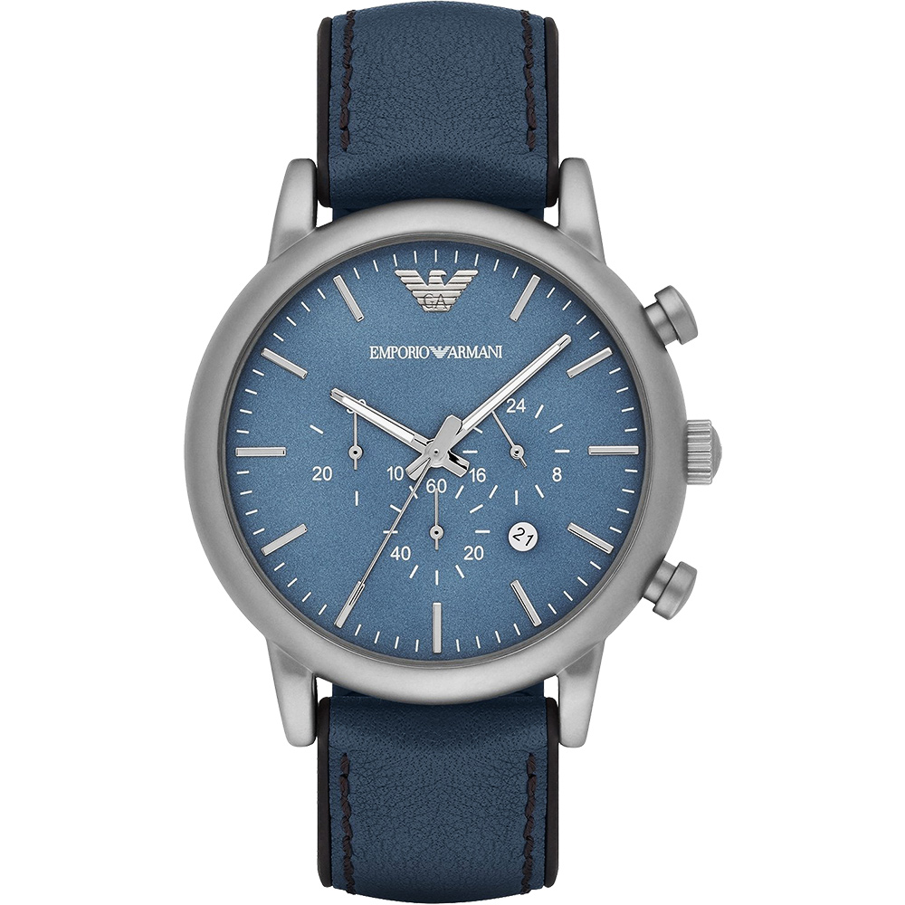 Emporio Armani Classic 都會計時石英腕錶-藍/46mm