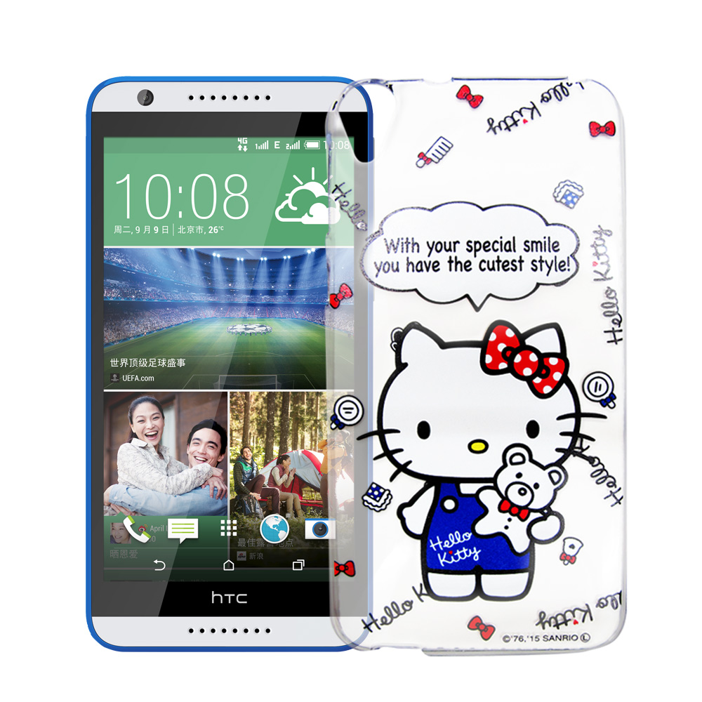 Hello Kitty HTC Desire 820 透明軟式殼 公仔款