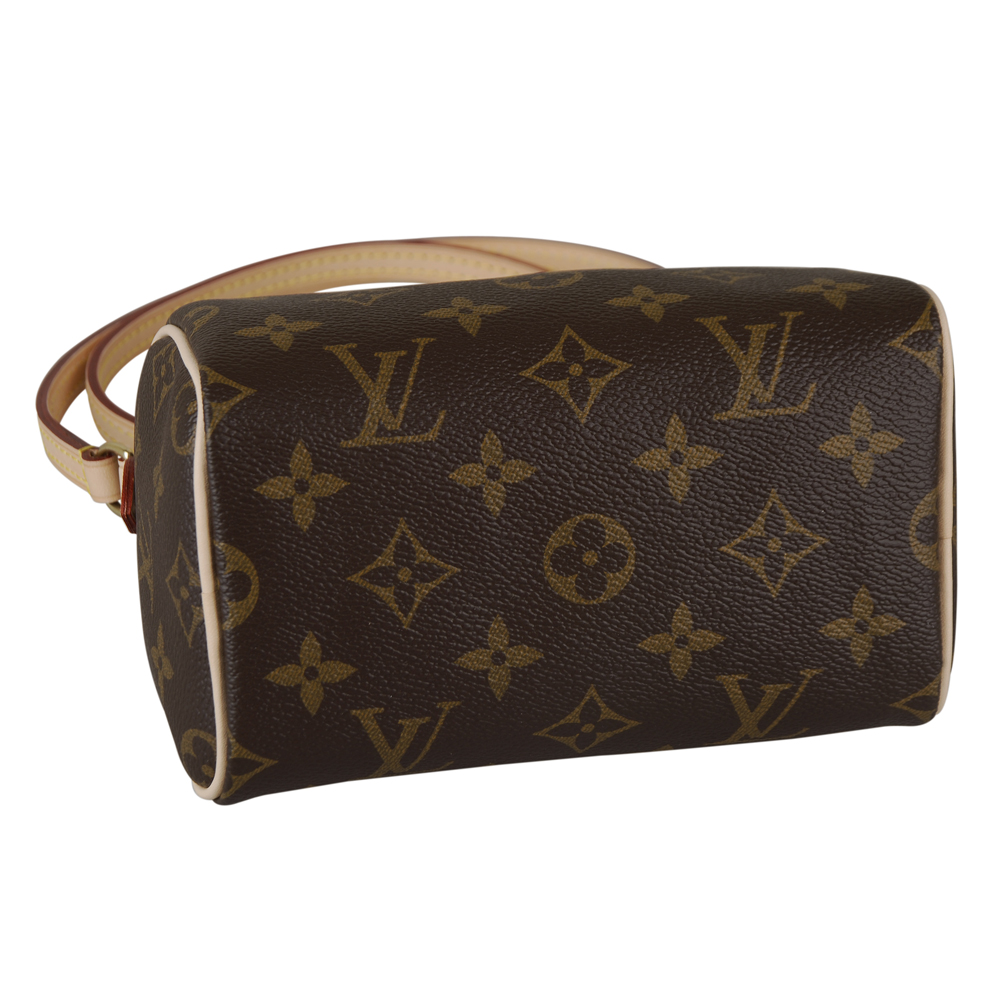 LOUIS VUITTON Monogram Nano Speedy 2way Hand Shoulder Bag Brown M61252  90184236