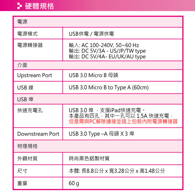 j5create USB 3.0 4埠迷你集線器 - JUH340