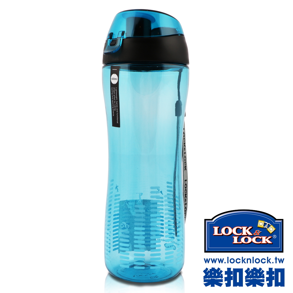 樂扣樂扣 Bisfree系列律動掛帶隨行水壺650ML(藍)(8H)