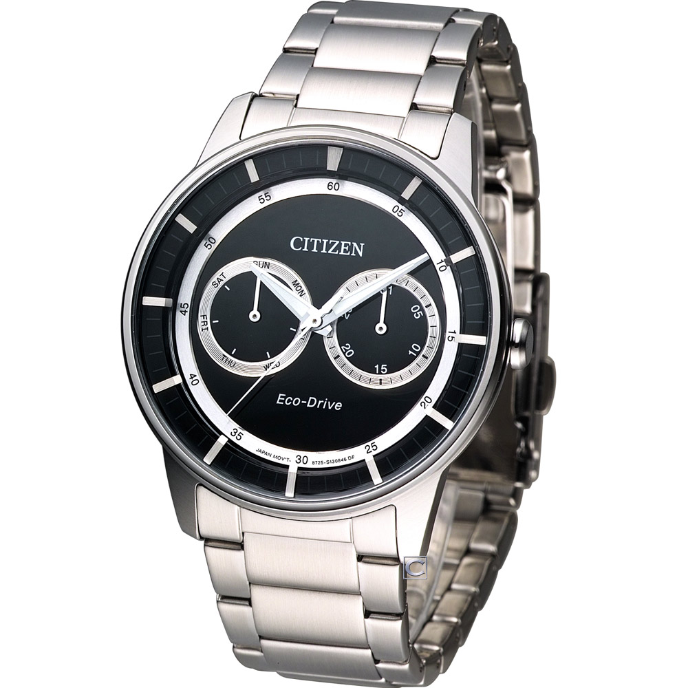 CITIZEN GENTS 時尚幾何時尚腕錶(BU4000-50E)-黑/42mm