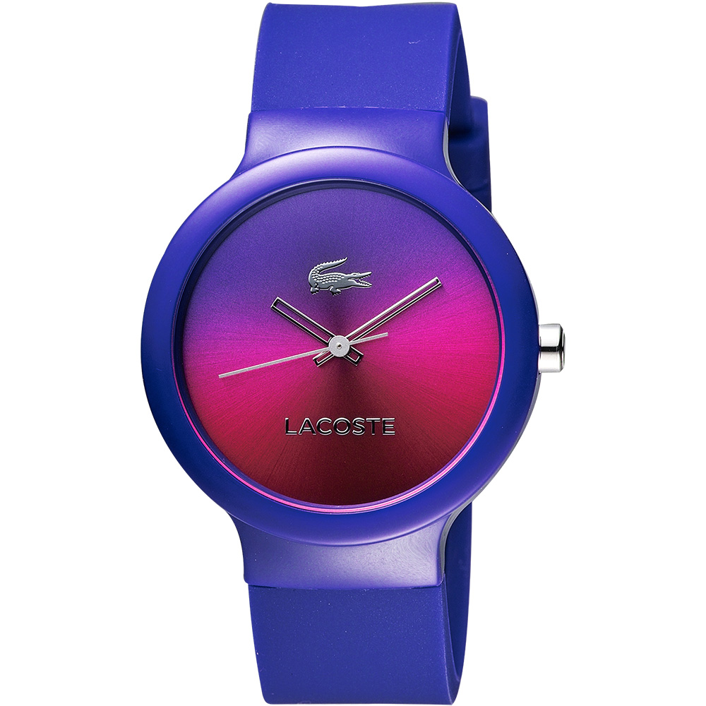 LACOSTE 時尚幻彩系列漸層腕錶-桃紅x紫/40mm